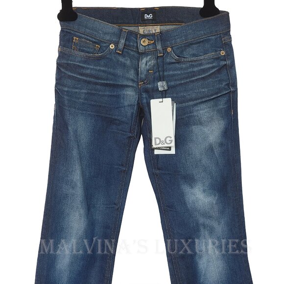 D&G by DOLCE & GABBANA JEANS GIRLY STRAIGHT LEG COTTON sz 26 US 2 - Picture 2 of 11